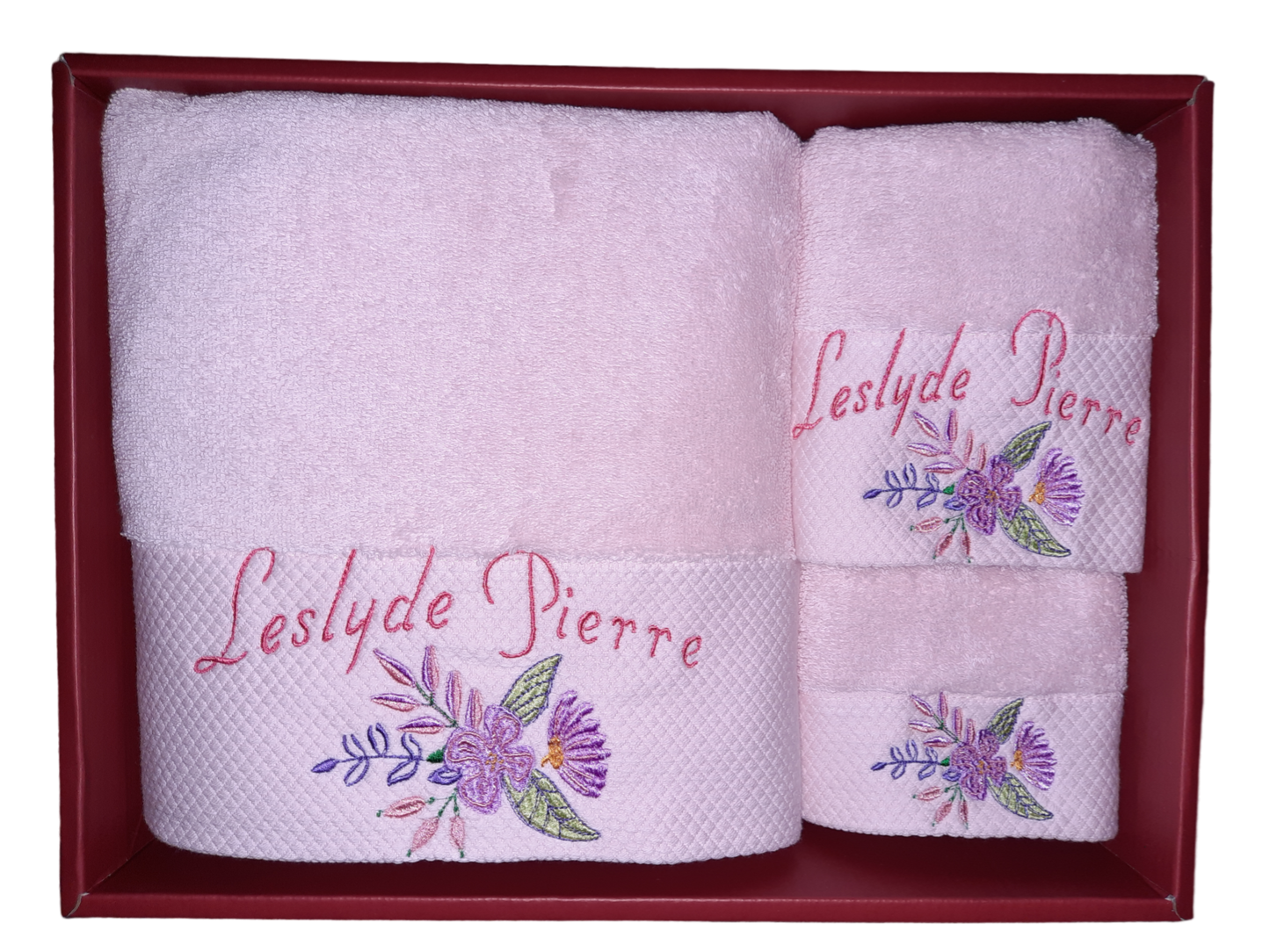 3Pieces Bird Flowers embroidery Towel gift sets