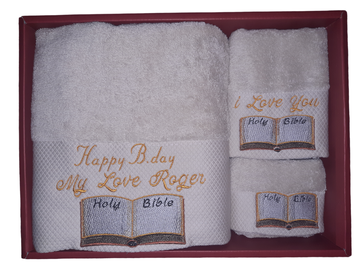 3pieces Bible Embroidery Towels Gifts Sets