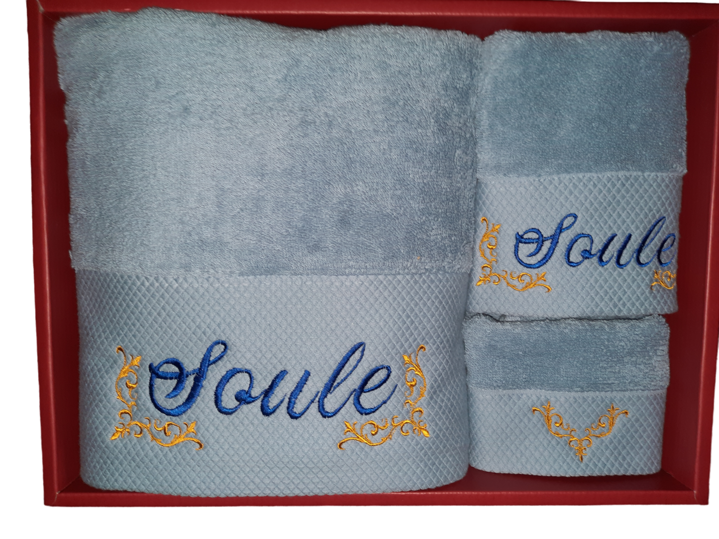 3 pieces Royal design embroidery towels