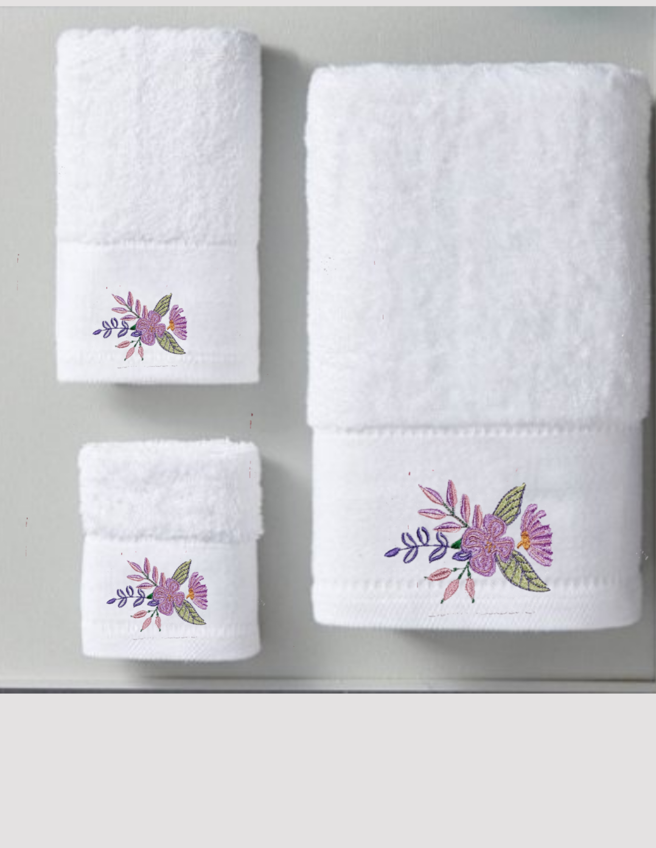 3Pieces Bird Flowers embroidery Towel gift sets