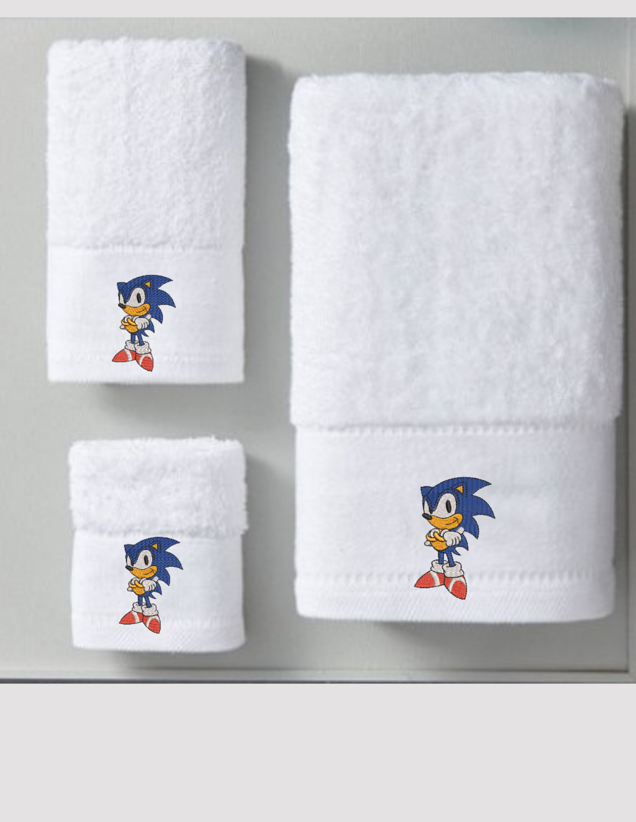 3pieces Sonic Embroidery Design