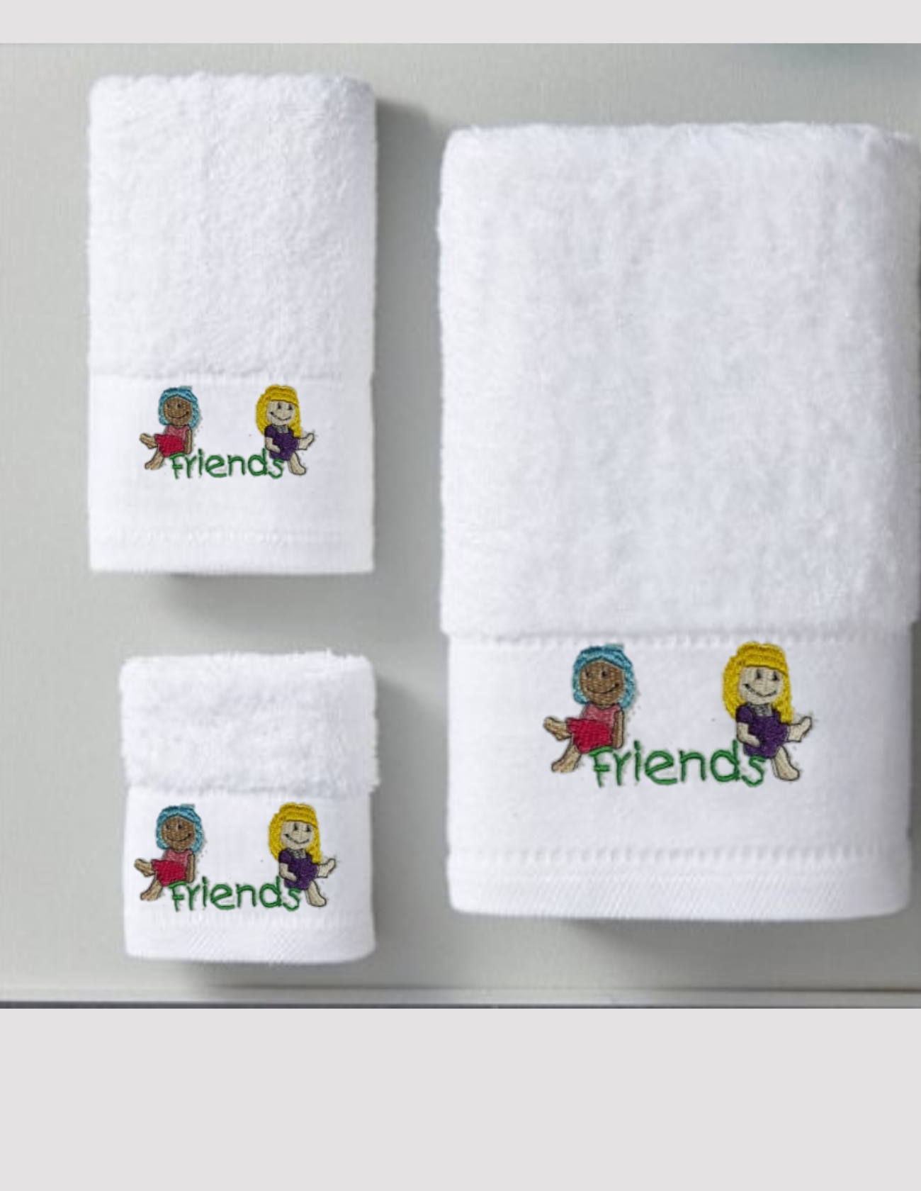 3Pieces Best Friend Ever embroidery Towel gift sets