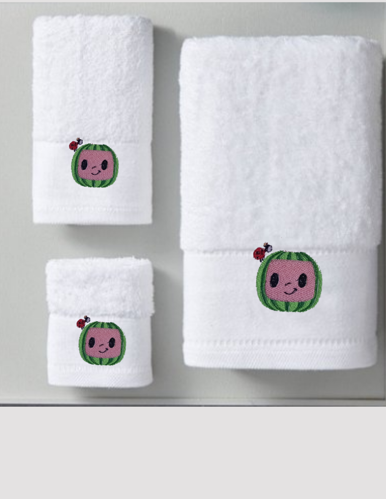 of 3Pieces Cocomelon embroidery Towel gift sets