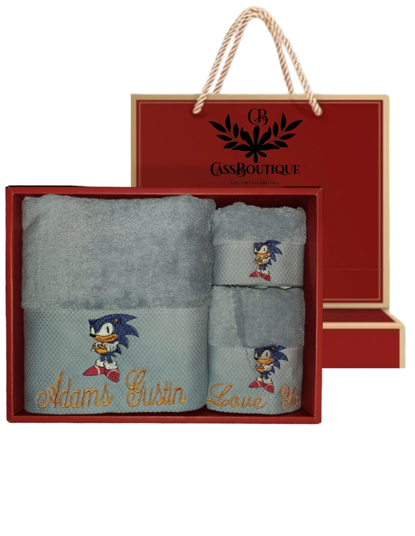 3pieces Sonic Embroidery Design