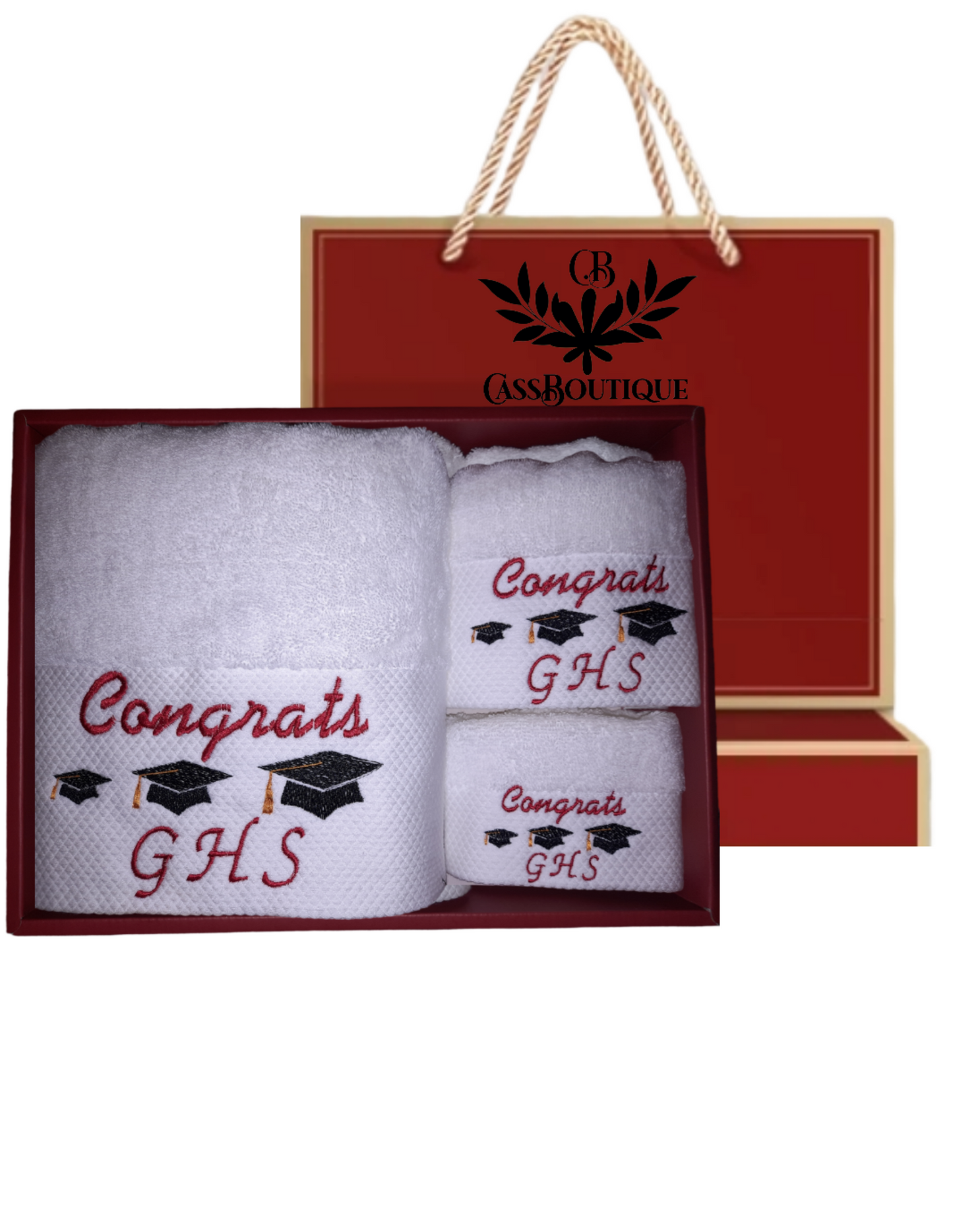 3 pieces Congrats embroidery towels