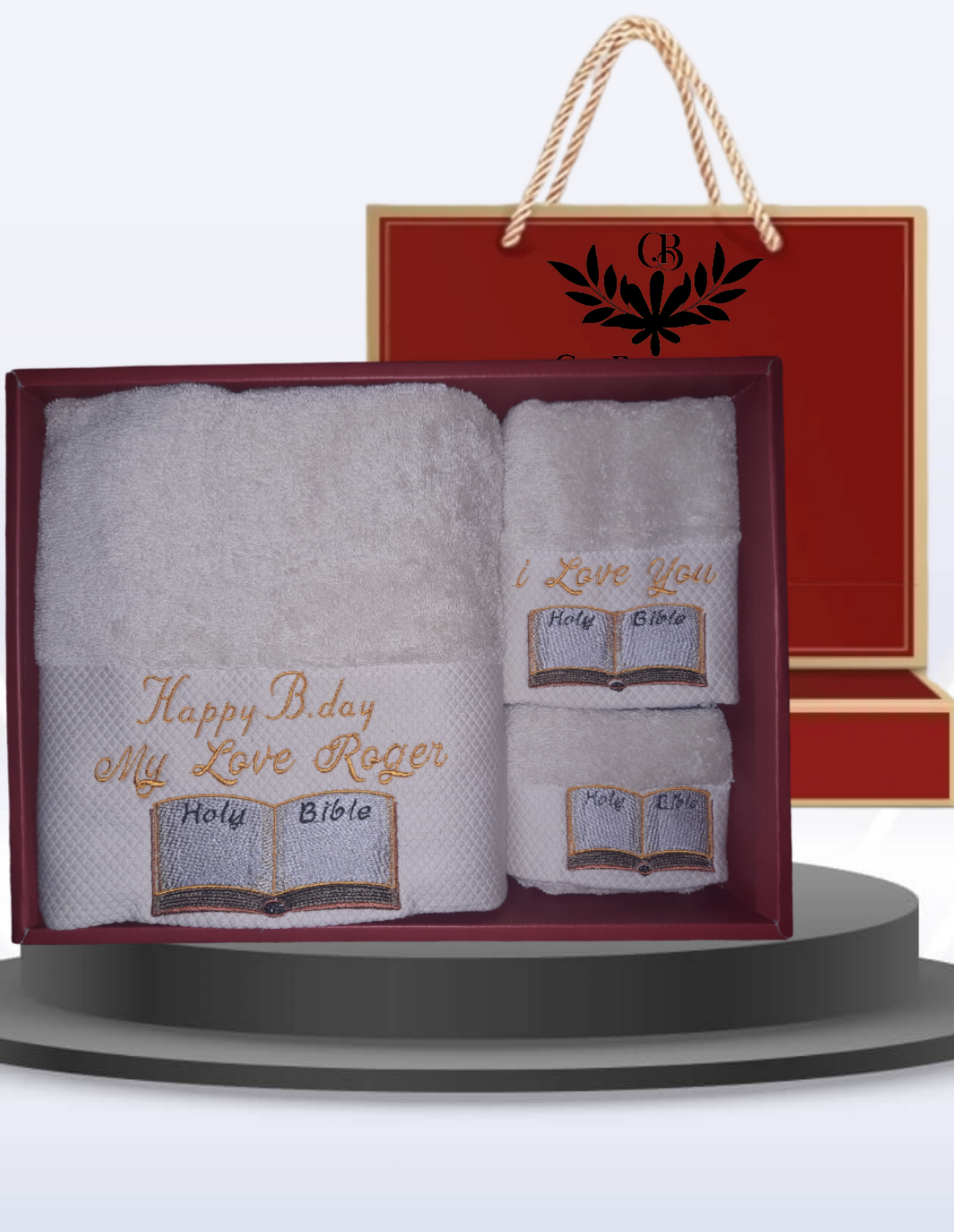 3pieces Bible Embroidery Towels Gifts Sets