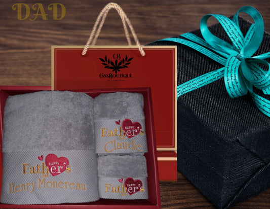 3 pieces Father's design embroidery towels (Copy)